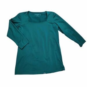 Susan Graver Green 3/4 Sleeve‎ Blouse